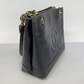 Chanel-Chanel Black Grained Calfskin Shoulder Bag-Black