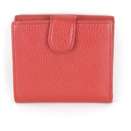 Gucci-Gucci Interlocking G Bi-fold Wallet in Red Leather-Red