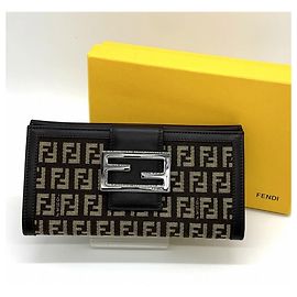 Fendi Zucchino Long Wallet Brown