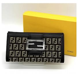 Fendi-Fendi Zucchino Long Wallet-Brown
