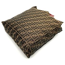 Fendi-Fendi Zucca Pattern Brown Canvas Tote Bag-Brown