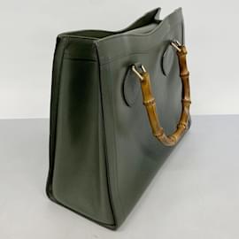Gucci-Gucci Green Leather Tote Bag-Green