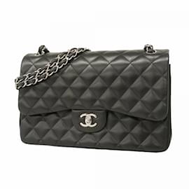 Chanel-Chanel Black Lambskin Shoulder Bag-Black