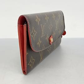 Louis Vuitton-Louis Vuitton Long Wallet Monogram Portofois Emily M62941 Poppy Red-Other