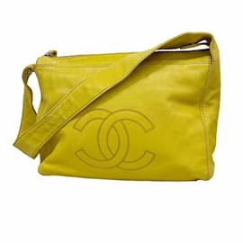 Chanel-Chanel Yellow Lambskin Shoulder Bag-Yellow