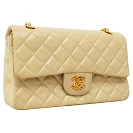 Chanel-Chanel Beige Lambskin Shoulder Bag-Beige