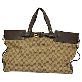Gucci-Gucci Brown Canvas Tote Bag-Brown