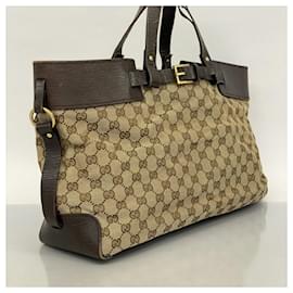 Gucci-Gucci Brown Canvas Tote Bag-Brown