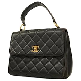 Chanel-Chanel Black Lambskin Shoulder Bag-Black