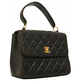 Chanel-Chanel Black Lambskin Shoulder Bag-Black