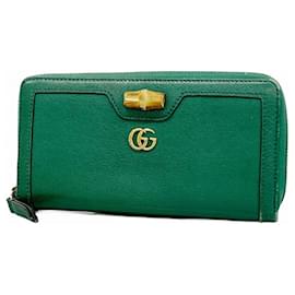 Gucci-Gucci Long Wallet GG Marmont Bamboo-Green