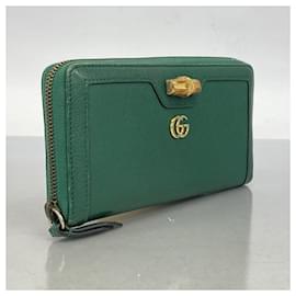 Gucci-Gucci Long Wallet GG Marmont Bamboo-Green