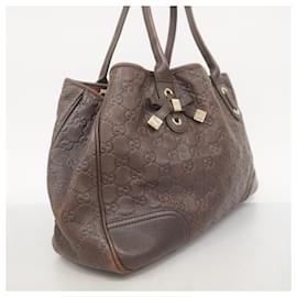 Gucci-Gucci Brown Leather Tote Bag-Brown