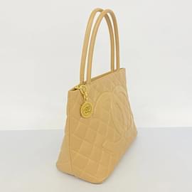 Chanel-Chanel Beige Grained Calfskin Tote Bag-Beige
