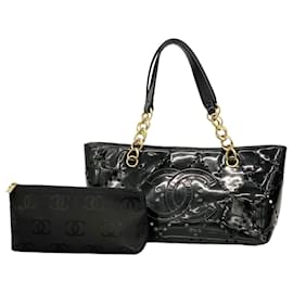 Chanel-Chanel Black Patent Leather Handbag-Black