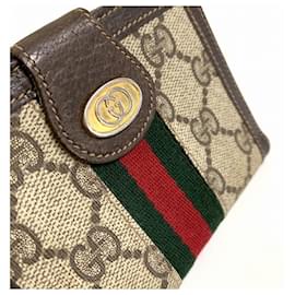 Gucci-Gucci Old Sherry Line Bi-fold Wallet-Brown