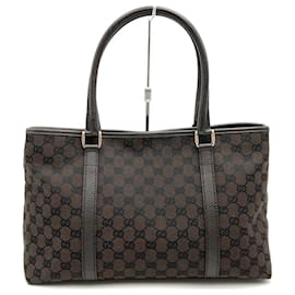 Gucci-Gucci GG Canvas Tote Bag-Brown