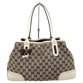 Gucci-Gucci Sherry Line Brown GG Canvas Tote Bag-Brown