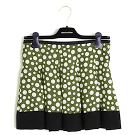 Louis Vuitton-Louis Vuitton 2012 Mini Skirt FR36 LV Kusama Polka Dot Silk mini skirt UK8 US6-Red