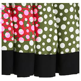 Louis Vuitton-Louis Vuitton 2012 Mini Skirt FR36 LV Kusama Polka Dot Silk mini skirt UK8 US6-Red