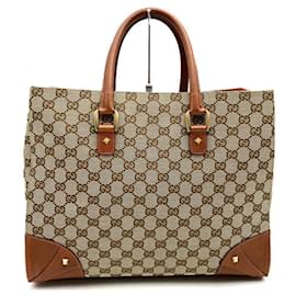 Gucci-Gucci GG Canvas Tote Bag-Brown