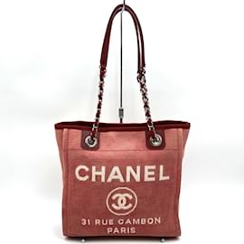 Chanel-CHANEL Deauville PM Tote Bag-Pink