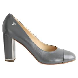 Chanel-Leather heels-Grey
