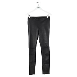 Maje Black leather slim pants Black