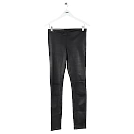 Maje-Slim leather pants-Black