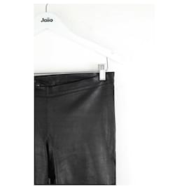 Maje-Slim leather pants-Black