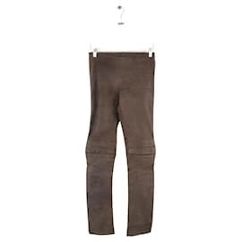 Stouls-Straight suede pants-Brown