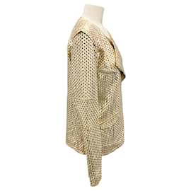 Autre Marque-Giorgio Brato Gold Mesh Leather Jacket-Golden