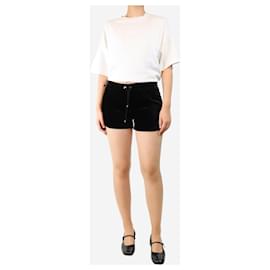 Brunello Cucinelli-Black velvet mini shorts - size S-Black