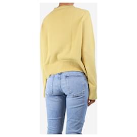 Crimson-Yellow cashmere cardigan - size M-Yellow