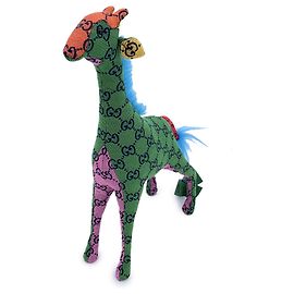 Gucci Multicolor GG Monogram Canvas Decorative Stuffed Giraffe Multiple colors