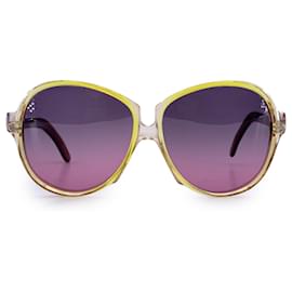 Yves Saint Laurent-Vintage Yellow Oversize Sunglasses GAUDE 58/17-Yellow