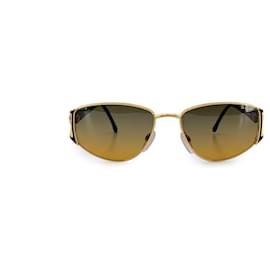 Gianni Versace-Vintage Gold Brown Unisex Sunglasses V49 56/16-Brown
