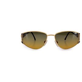Gianni Versace Occhiali da sole unisex vintage oro marrone V49 56/16 Marrone