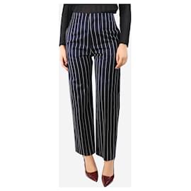 Victoria Beckham-Navy blue striped trousers - size UK 8-Blue