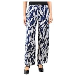 Autre Marque-Blue abstract-printed trousers - size UK 10-Blue