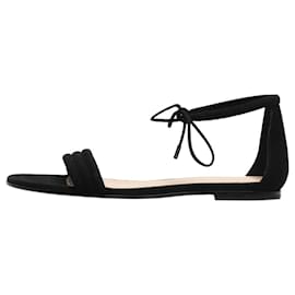 Gianvito Rossi-Black suede flat sandals - size EU 38-Black
