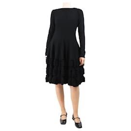 Alaïa-Alaia Black stretch ribbed Laurier dress - size UK 10-Black