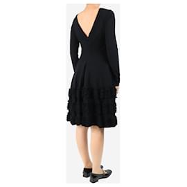 Alaïa-Alaia Black stretch ribbed Laurier dress - size UK 10-Black