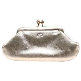 Anya Hindmarch Borsa a mano metallica champagne D'oro