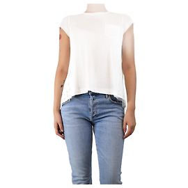 Sacai White lace-front top - size UK 8 White
