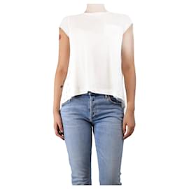 Sacai-White lace-front top - size UK 8-White
