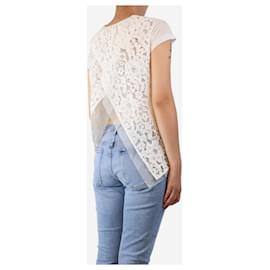 Sacai-White lace-front top - size UK 8-White