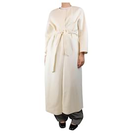 Autre Marque-Ivory belted long coat - size UK 10-Cream