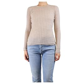 Gabriela Hearst-Oatmeal ribbed knit top - size M-Other
