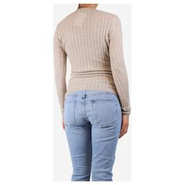 Gabriela Hearst-Oatmeal ribbed knit top - size M-Other